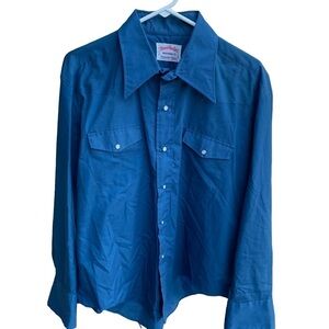 Vintage Bronco Buster Western Cowboy Pearl Snap Button Shirt Men’s Rockabilly